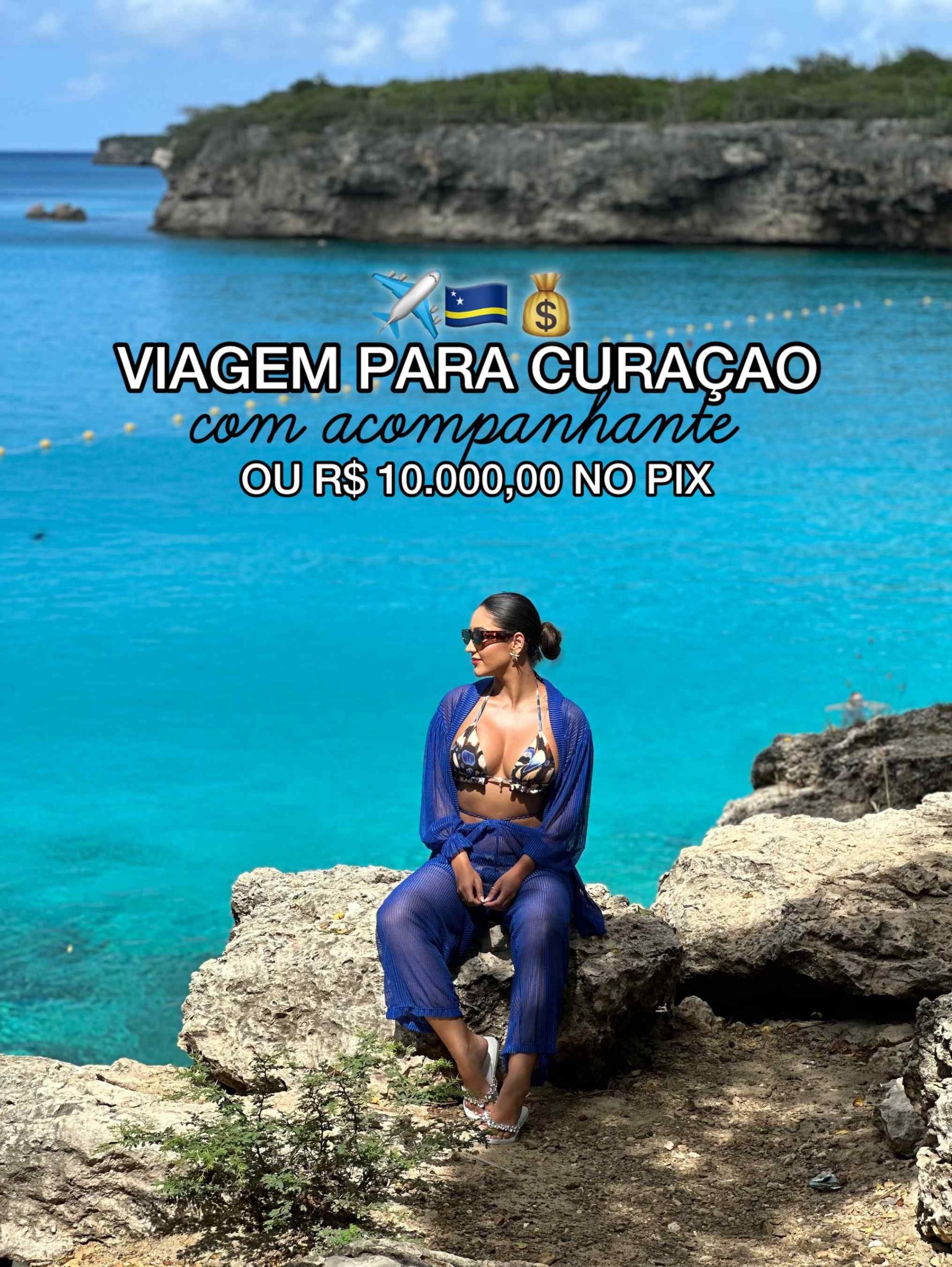 Viagem para Curaçao com acompanhante ou 10 mil